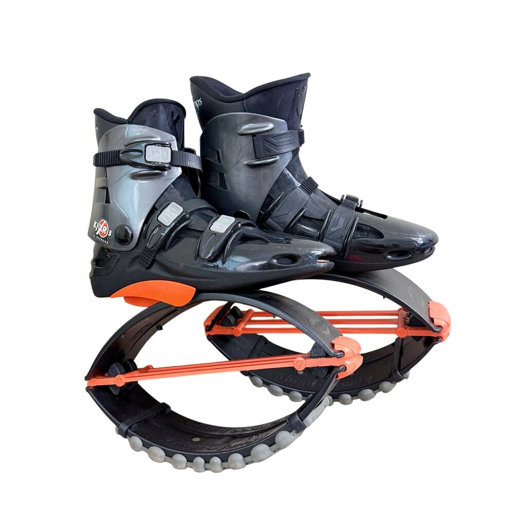 Kangoo Jumps Black Rebound Boots Adjustable Straps EUC